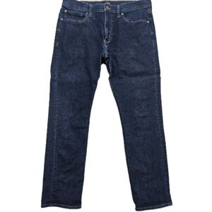 J Crew Jeans Mens 34x30 Blue Straight Leg Signature Flex Dark Wash Denim AY518